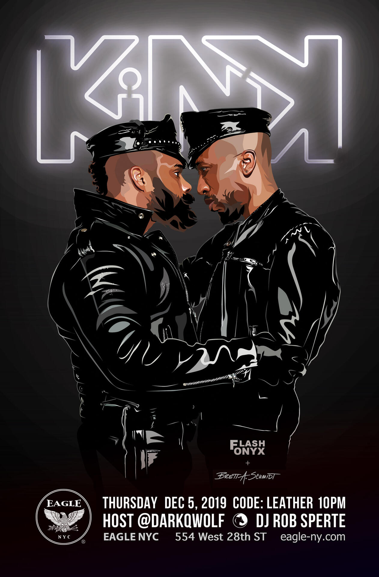 KINK Leather Concept by DarkQWolf for Eagle NYC Illustrated &amp; Desiged from photo by Flash Onyx Brett A. Schmidt 2019